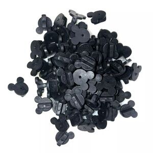 Disney Park Mickey Mouse Black Rubber Backings Set of 10